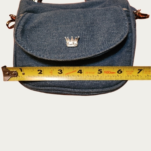 SPRING Denim MINI PURSE KING CROSSBODY Bag. LIKE NEW Condition - Picture 9 of 13